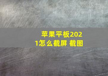 苹果平板2021怎么截屏 截图